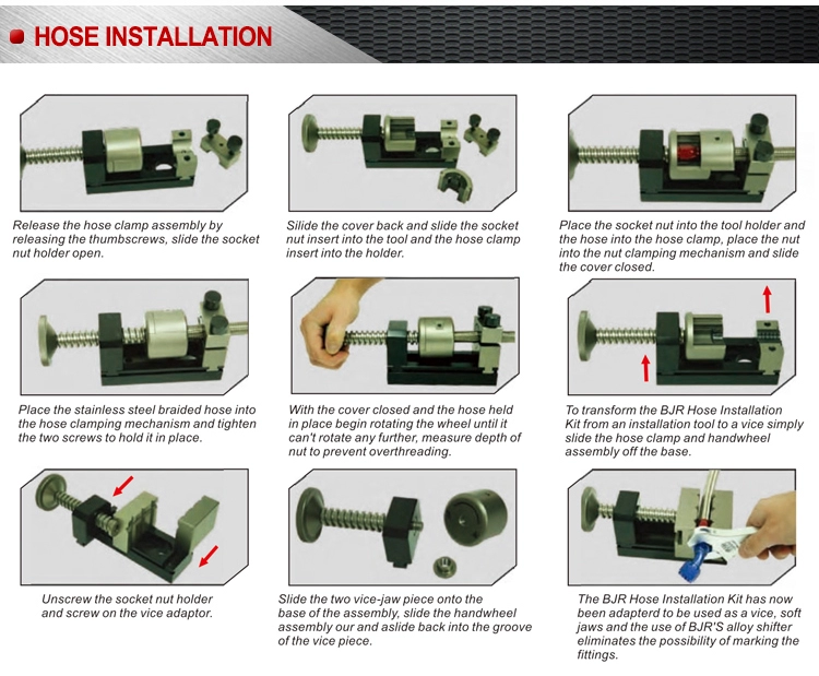 BJR 90 Degree Aluminium Reusable Hose End For Oil Fuel AN6 Swivel Fitting