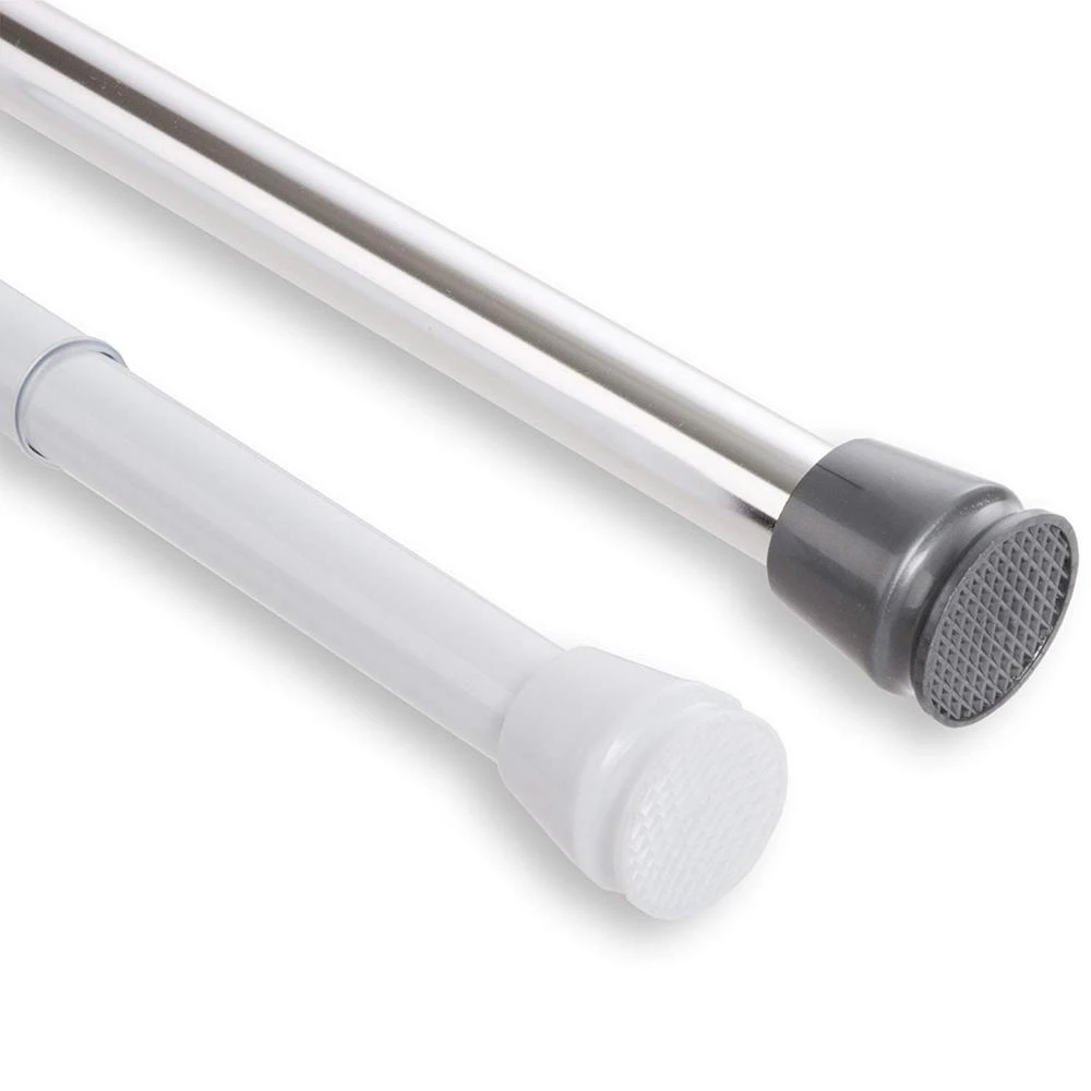 rust polished chrome adjustable tension shower curtain rod poles  (2)