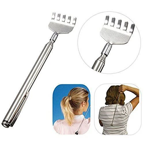 Extending Telescoping Stainless Steel Back Scratcher Extending Telescoping Stainless Steel Back Scratcher