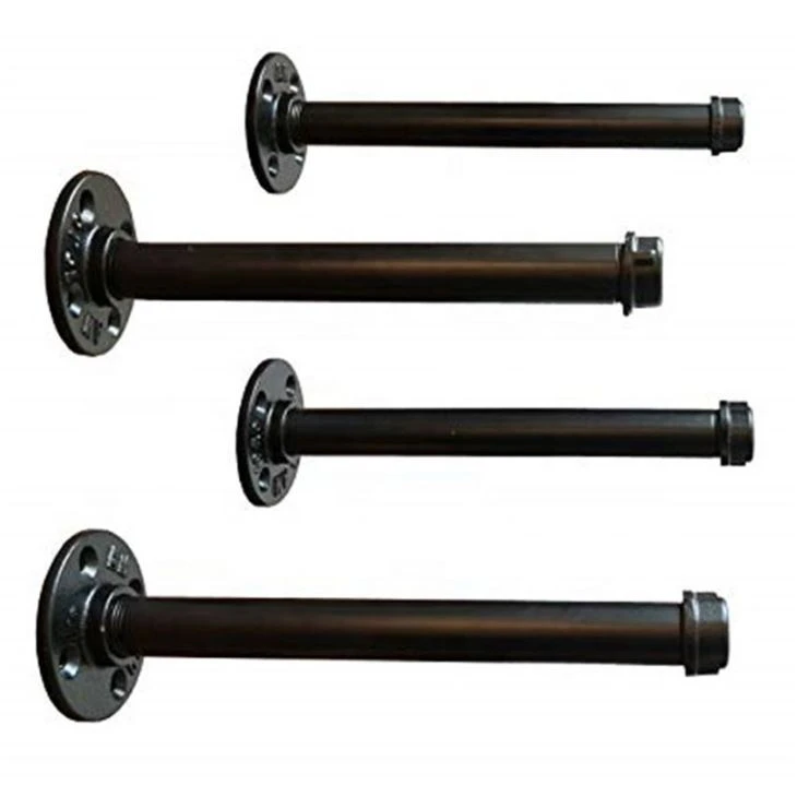 Pipe Decor Industrial Shelf Brackets With Flange Fittings And Pipe Cap