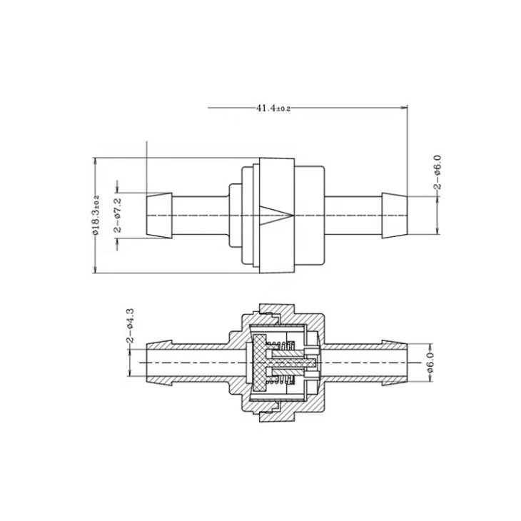 Plastic Pressure Relief Diaphragm Medical Miniature Small Check Valve