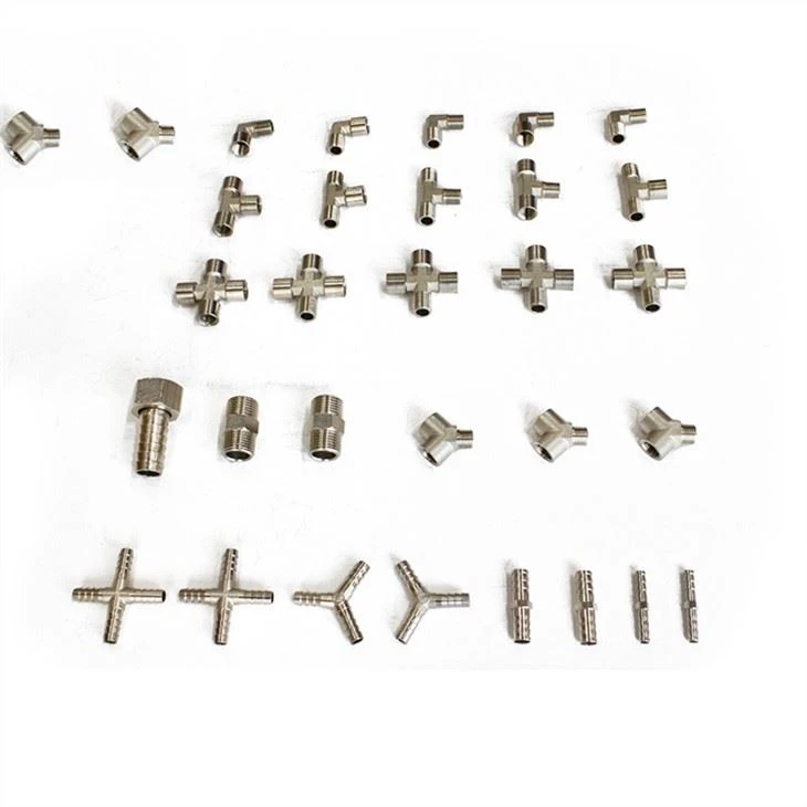 Quick Connector Brass Hexagonal Hose Barb Nozzle Fitting With Male Thread Adapter