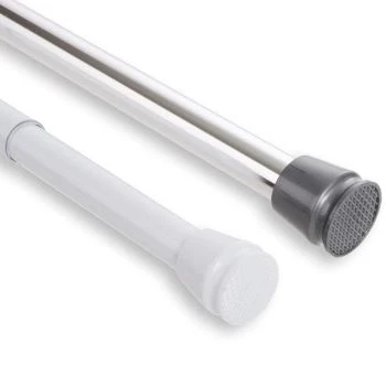 Rust Polished Chrome Adjustable Tension Shower Curtain Rod Poles