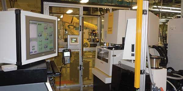 Automated EDM machine demonstrating smart machining technologies Automated EDM machine demonstrating smart machining technologies